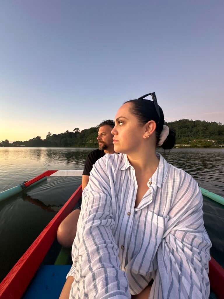 Couple on a boat in Bali